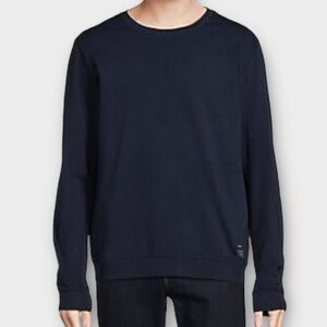 Onia Men’s Sweater Top Small Garment Dye French Terry Crewneck Navy NWT